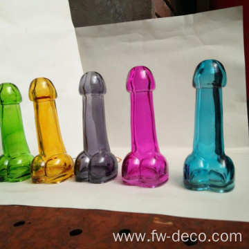 Wholesale creative 77ml penis shape glass bottle